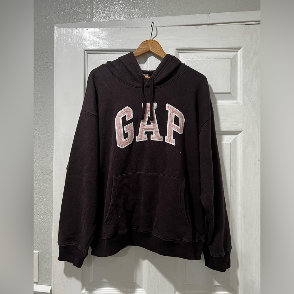 GAP Black Hoodie with Pink Lettering